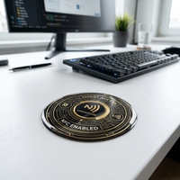 Plaque NFC en plexiglas ronde personnalisée en plastique de 3.93 pouces pour les médias sociaux