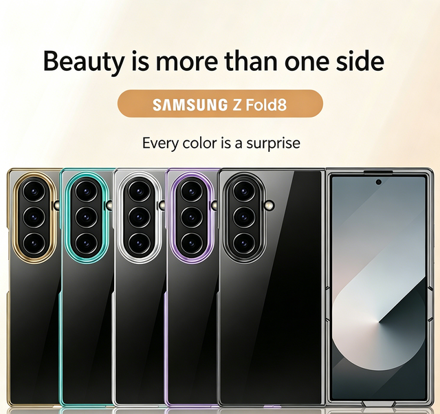 6D Electroplated Transparent Fold Case Shockproof Anti-Yellow Slim Cover Fit for Samsung Galaxy Z Fold 8 Ultra/7 Phone Case