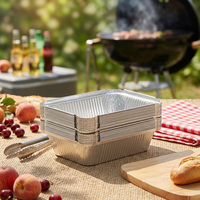 Barquette rectangulaire jetable légère en aluminium inoxydable pour la restauration commerciale