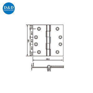 Accesorio de hardware personalizado Bisagra de puerta de latón macizo resistente de color dorado de 4 pulgadas - Product Image 6