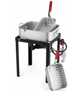 Freidora de aluminio para exteriores de 58,000 BTU con quemador de propano de 18 cuartos de galón. Olla para freír con 2 cestas interiores, interior con revestimiento nano, sin tapa, para freír - Product Image 3