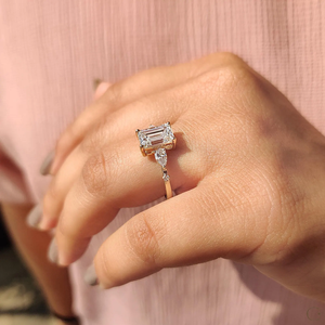 Anillo Único con Diamante Cultivado en Laboratorio, Banda Delicada, Hermosa Piedra Central, Ideal para Ocasiones Especiales, Joyería Elegante de la India - Product Image 3