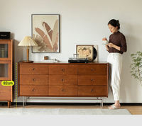 Stilvolles Hochwertiges Luxus-Sideboard aus Massivem Kiefernholz Buffetschrank Konsolentisch mit 9 Schubladen Umweltfreundlich Langlebig für Wohnzimmer