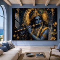 Art mural créatif, impressions numériques, peintures de portraits indiens, peintures en porcelaine cristalline avec cadres en alliage d'aluminium