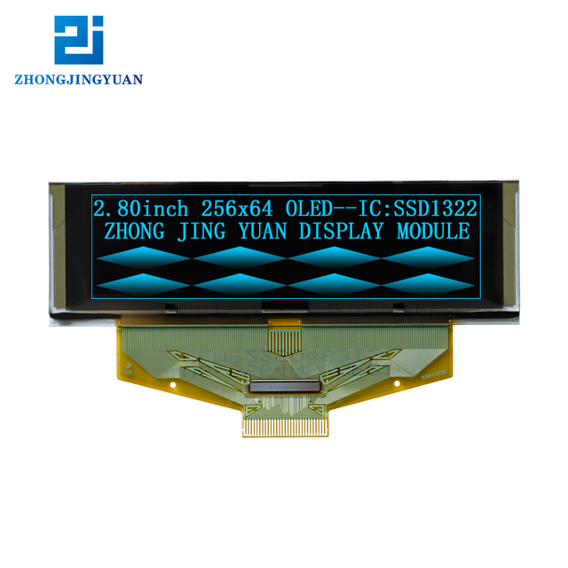 2.8 inch OLED display module 256x64 driver IC is SSD1322 SPI /parallel interface Monochrome oled display