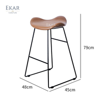 Tabouret de Bar en velours moderne en cuir pour petit-déjeuner