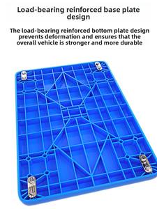Chariot à plateforme silencieux à double couche MILLMISS, poussé à la main, pour le transport de marchandises en entrepôt, chariot à outils léger à trois niveaux - Product Image 5