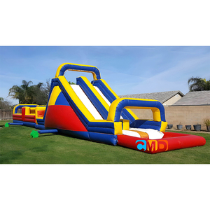 Gran comercial de PVC para niños, carrera de obstáculos al aire libre, castillo hinchable para saltar con tobogán de Casa de rebote, alquiler para eventos - Product Image 2