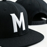 Casquettes Snapback Personnalisées avec Broderie 3D Lettre M, Tissu de Haute Qualité, Marquage Personnalisé, OEM ODM, Faible MOQ