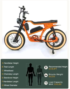 ホットセール 48V 750W 50km/h 高速 20インチ ファットタイヤ 長距離 配達用電動自転車 リチウム電池 電動カーゴバイク - Product Image 2