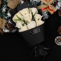 9 pièces de savon en forme de rose artificielle élégante, cadeau Qixi, cadeau de fleur éternelle, bouquet de roses en savon, vente en gros