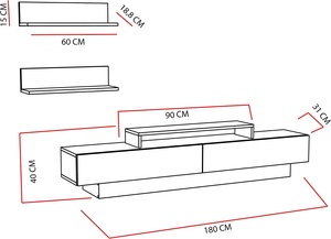 Thiết Bị Giải Trí Treo Tường Hiện Đại Giá Treo TV Có Kệ, Tủ Gỗ Thiết Bị TV Cho Phòng Khách Và Phòng Ngủ - Product Image 4