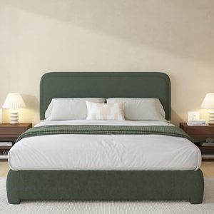 <span class=keywords><strong>Letto</strong></span> Matrimoniale Moderno Regolabile con Testiera Imbottita in Velluto, Angoli Arrotondati, Non Richiede Rete a Doghe, Antiscivolo - Product Image 6