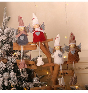 Décoration de <span class=keywords><strong>noël</strong></span> en peluche pour fille, pendentif poupée d'ange en peluche colorée, ornement de sapin de <span class=keywords><strong>noël</strong></span>, décoration de bureau et de fenêtre, nouvelle collection - Product Image 3