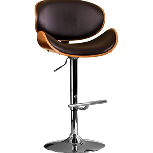 Modern <b>Adjustable</b> <b>Height</b> Swivel PU Leather Bar <b>Stool</b> with Steel Frame and Curved Seat Back (White)-Lightweight Commercial Use - Product Image 5