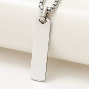 Collar de barra en blanco personalizado a la moda, collar grabado de moda a prueba de herrumbre de acero inoxidable resistente al agua - Product Image 2