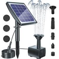 Pompe de fontaine solaire pour bain d'oiseau alimentée par l'eau flottante-Kit de fontaines à pignon humidificateur pompe de fontaine extérieure et jardin
