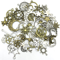 12 breloques en alliage Antique, pour pendentif mixte, soleil, lune, étoile, pour la fabrication de collier, de boucles d'oreilles, vente en gros