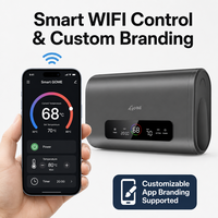 Chauffe-eau électrique OEM personnalisé pour usage domestique, 3500W, 50L-100L, à réservoir plat, avec contrôle WIFI et conversion de fréquence