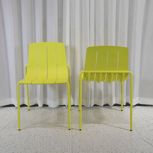 Silla reclinable de metal de estilo italiano para exteriores, silla moderna para patio, jardín, sin brazos, color amarillo - Product Image 6