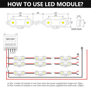 Module LED DC12V 3000k 6500k 10000k Smd2835 avec lentille 170 degrés 0,72w pour enseigne lumineuse de lettres en relief - Product Image 5