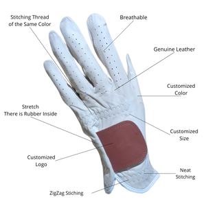 Gants de golf en cuir Cabretta, fabriqués avec expertise en Indonésie pour la main gauche des hommes et des femmes, améliorant le jeu grâce à une qualité sportive supérieure. - Product Image 1