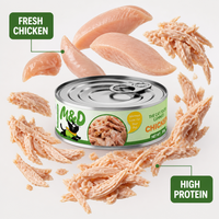 Alimentation humide pour chats riche en protéines en conserve 85g, service OEM ODM, saveur poulet entièrement naturelle, vente en gros