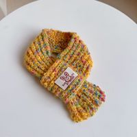KIVA arc-en-ciel bonbons noël chat et chien en peluche PP coton rempli chaud bavoir bave serviette collier à la main unisexe hiver fête accessoire