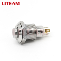 Interrupteurs à bouton-poussoir en métal éclairés par LED, anti-vandalisme, étanches, 12 V, à action momentanée, personnalisables, 1NO, 10 mm, 12 mm, 16 mm, 19 mm, 22 mm