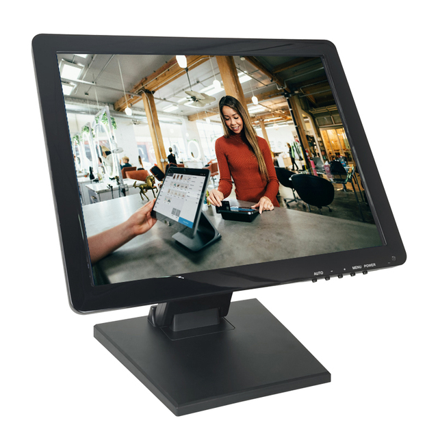 Premium Resistive Touch POS Terminal Monitor New Excellent 10 Points System High Quality 15 Inch 4:3 VGA USB DVI