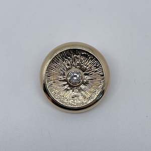 Concave Line Diamond-Embedded Hand-Stitched Classic Style Sweater Windbreaker Coat Metal <b>Button</b> - Product Image 3