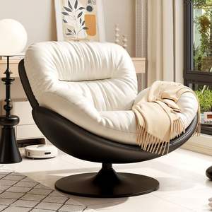 Fauteuil pivotant moderne avec rembourrage en mousse pour salon, chambre à coucher, usage de loisirs, style luxe léger - Product Image 3