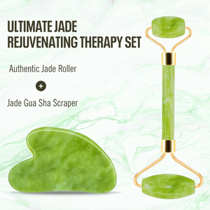 Conjunto Gua Sha para Pele Bonita, Detox, Rolo de Pedra de Quartzo Verde e Branco, Rolo de Jade para Massagem Facial - Product Image 3