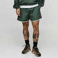 Ensemble survêtement léger pour homme, veste coupe-vent en nylon à fermeture éclair intégrale avec broderie personnalisée et short contrastant à passepoil