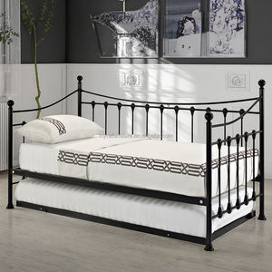 Venta caliente moderno doble <span class=keywords><strong>cama</strong></span> de Metal <span class=keywords><strong>ruedas</strong></span> 3 pies <span class=keywords><strong>cama</strong></span> individual convertible día litera Modular marco extensible dormitorio refrigeración bebés - Product Image 6