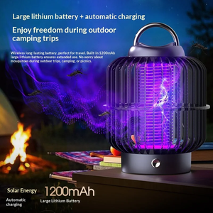 Nuovo 2026 MWD-B01 Lampada Solare 2-in-1 con Illuminazione Blu e Zanzariera Elettrica a Gabbia per Uccelli 5V per Esterni Giardino Casa Patio - Product Image 1
