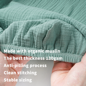 Bán buôn ga trải giường trẻ em 100% cotton hữu cơ, mềm mại, thoáng khí, không xù, kích thước 52 x 28 inch, chất liệu vải muslin, loại ga trải giường cũi cho bé - Product Image 3