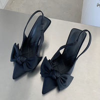 Sandales à talons hauts pour femmes, bout pointu, nœud papillon, mode estivale, talon fin, décontracté, taille 35-41