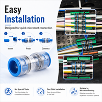 Conector Recto de Microducto FTTH FTTx, Acoplador de Empuje Rápido para Accesorios de Tubería de Ducto de Telecomunicaciones de Fibra Óptica