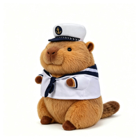 Peluche personnalisée OEM Capybara avec uniforme, jouet en peluche doux en coton PP, créez votre propre design pour cadeau d'enfant
