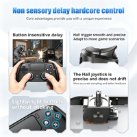 Manette de jeu RGB avec pavé tactile, double joystick à effet Hall, gyroscope 6 axes, bouton arrière programmable, 1000 mAh