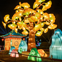 Lanternes chinoises en soie, lanternes d'arbre, lanternes d'extérieur artisanales, décoratives pour l'automne, Noël, décoration de parc, vente chaude