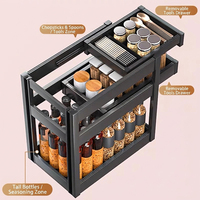 Unités coulissantes à fermeture amortie en alliage d'aluminium, organiseur sous armoire, tiroir de rangement pour couverts, panier coulissant multifonction pour cuisine