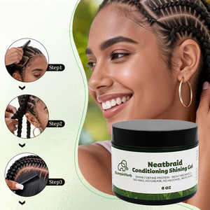 Gel coiffant bio 8oz à tenue forte pour dreadlocks, sans pellicules, formule anti-démangeaisons pour femmes, idéal pour le tressage et le modelage - Product Image 1