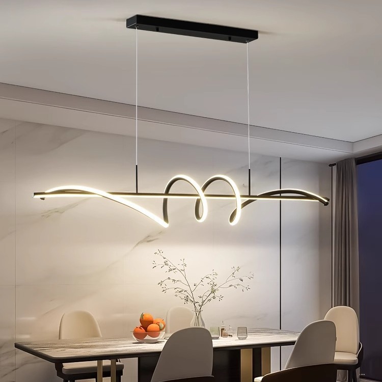 Creative Linear LED Pendant Lamp Simple Design Dining Room Lighting for Home & Restaurant