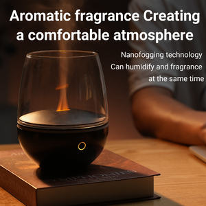 Difusor de Aroma Ultrasónico con Forma de Copa de Vino Tinto, Decoración para el Hogar, Humidificador LED con Luz Tipo Llama - Product Image 3