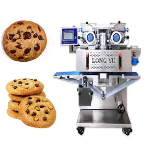 Automatic Stuffed Biscuit Brownie Cookie Filling Encrusting Forming Machine Chocolate Chip Cookies Making Machine