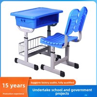 Ensemble chaise et bureau pour étudiants, réglable en hauteur et personnalisable, pour les salles de classe des écoles primaires et secondaires, mobilier ergonomique avec structure en acier, OEM