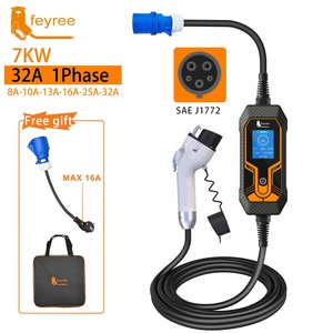 Chargeur portable pour véhicule électrique FYE02, nouveau, 7 kW, 32 A, monophasé, type 1/GBT, prise de charge CEE 3 broches, prise EU, câble de 5 m - Product Image 1