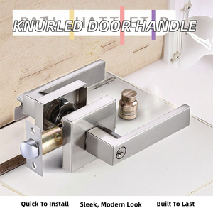 Factory Supply Modern Bedroom Reversible Interior Passage Knurled Door Handle Lever Satin Nickel Front Door Handles - Product Image 2